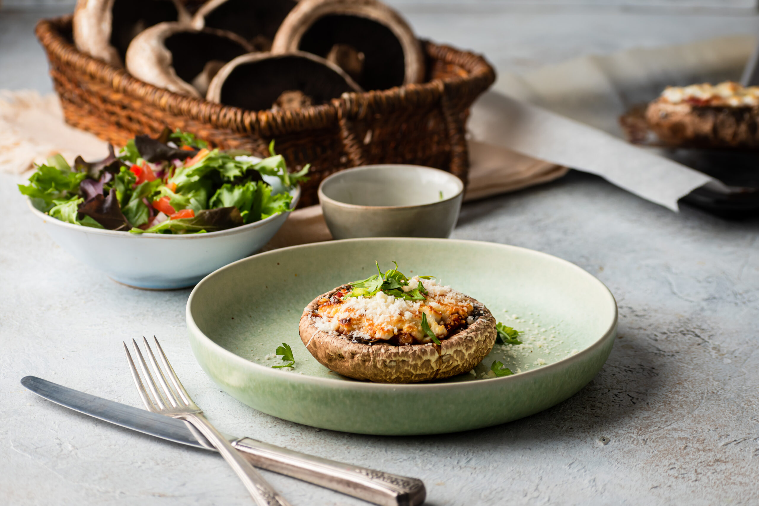 Stuffed Portabella Mushrooms with Quinoa/Rice