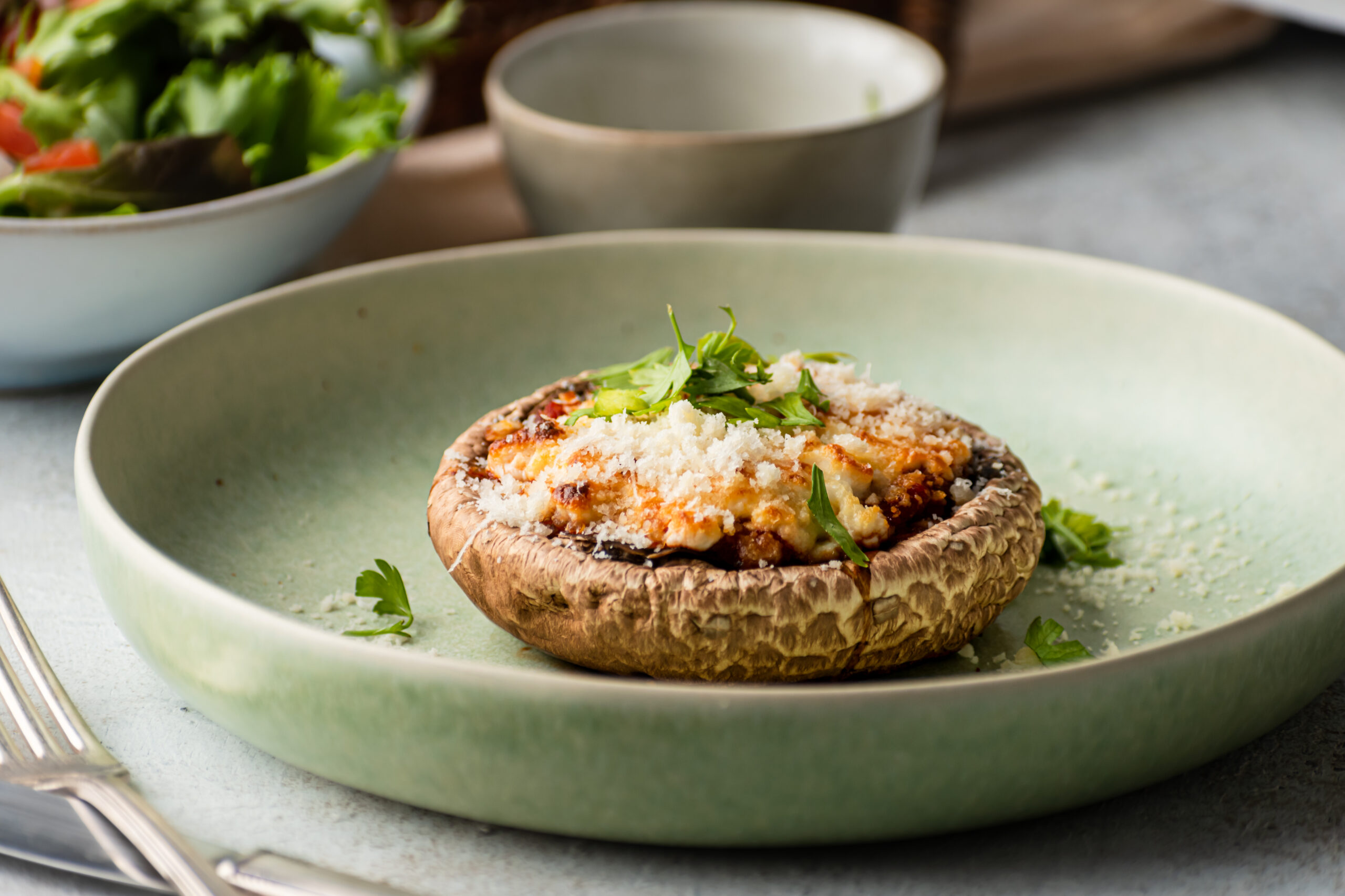 Stuffed Portabella Mushrooms with Quinoa/Rice