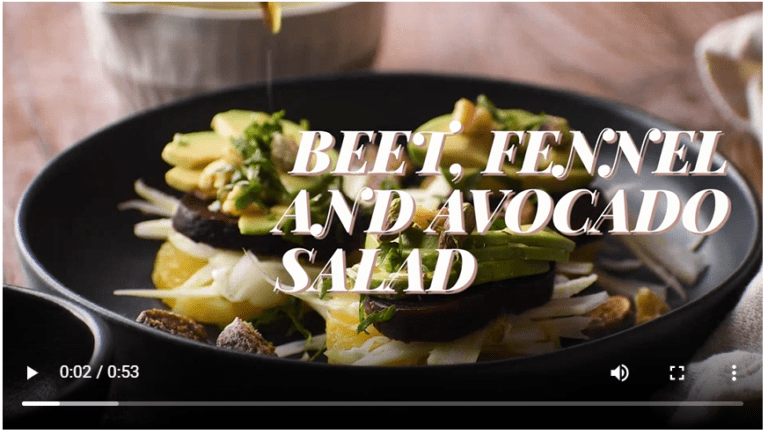 Beet Fennel and Avocado Salad