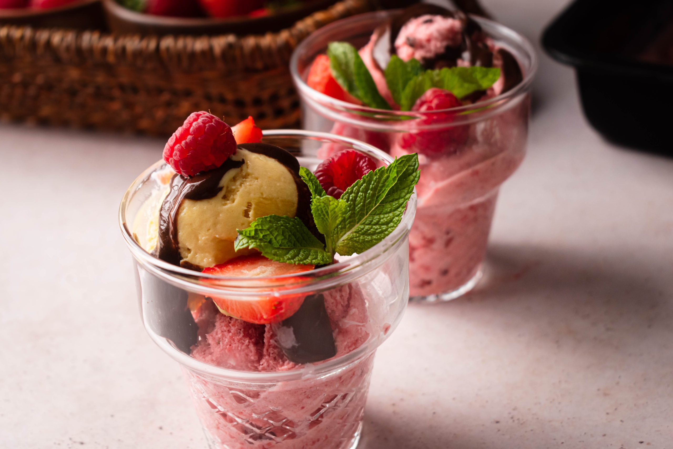 Healthy Berry Ice Cream with Whey Protein